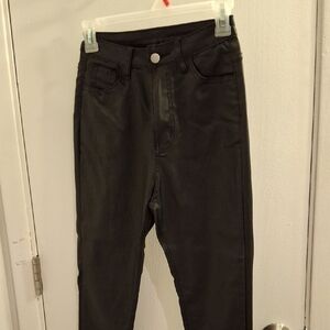 Black Faux Leather Pants